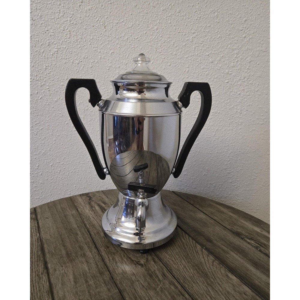Vintage Bersted Mfg Co Electric Coffee Percolator Art Deco MCM Retro NO CORD